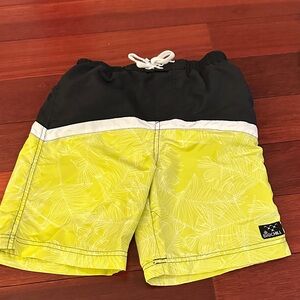 Big Chill Black Swim Shorts with White Mesh Lining and Orange Accent
